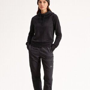 Icebreaker Merino Hoodie L Dark Gray Cowl Neck Wool Core Outdoor Layer *1 snag*